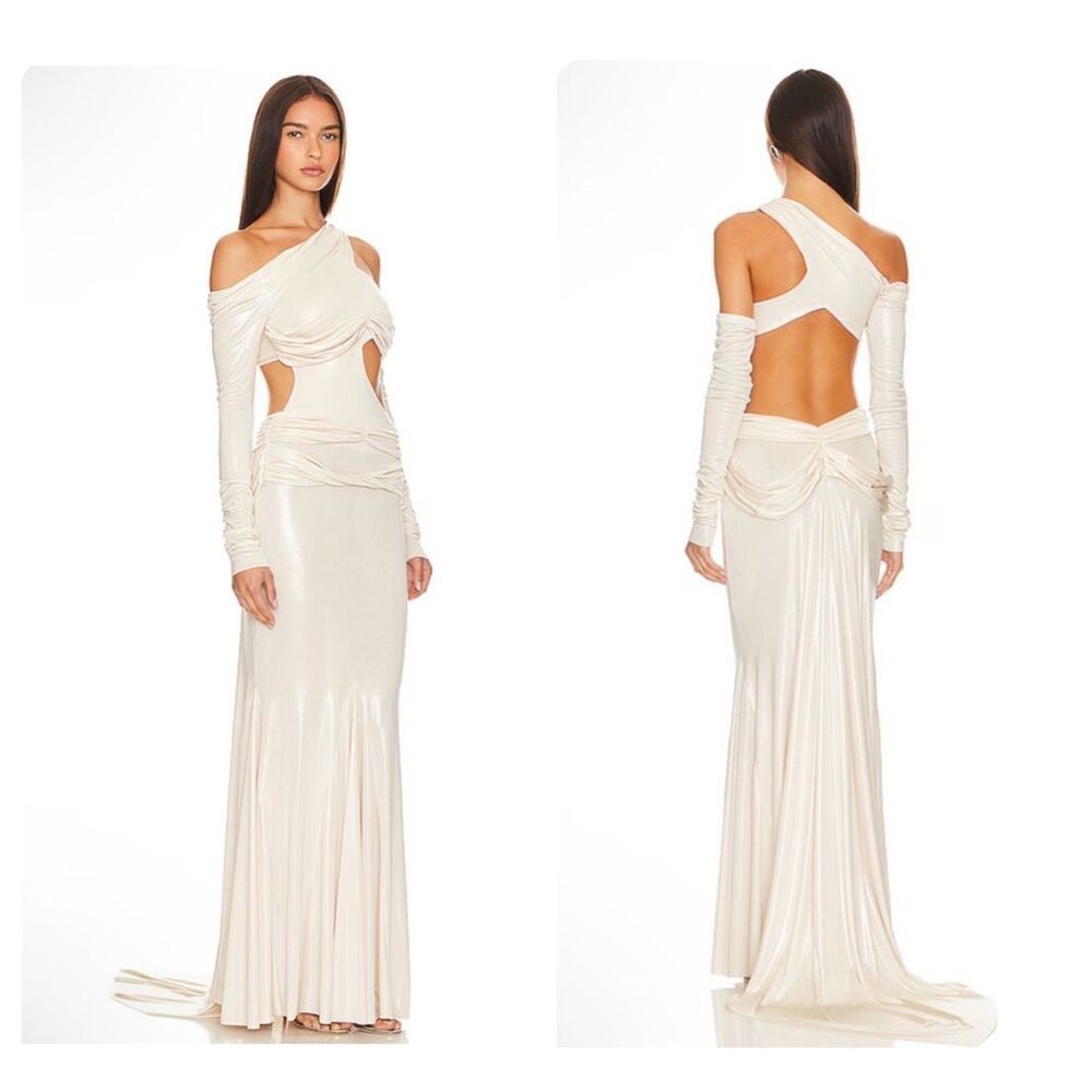 Di Petsa Golden Moonlight Dress in Metallic Gold Size XL $2030